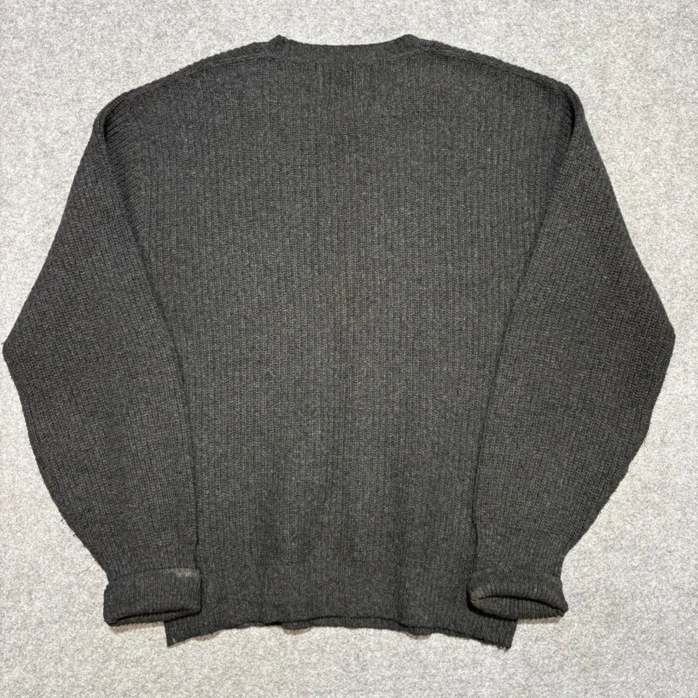 Vintage Andrews Sportswear Mens Gray Lambswool Blend Ribbed Crewneck Sweater M